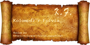 Kolompár Fulvia névjegykártya